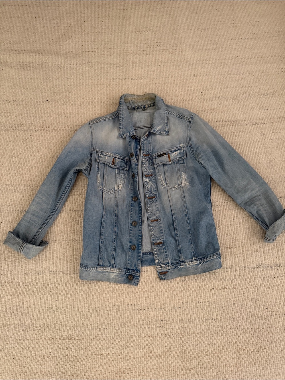 G-Star 3301 Light Blue Distressed Denim Jacket